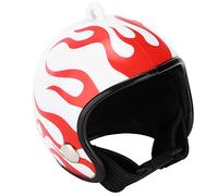 AMONIDA Chicken Helmet Funny Bird Accessory Adjustable Safety Headgear for Parakeets and Small Chickens, Plastic Material, 1 Count (red flame)
