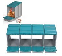 AMONIDA Chicken Nesting Box 6 Compartment PP Material Durable Easy to Assemble Modular Design for Small Backyard Farming and Large Scale Farm Use with Removable Design for Quick (4 Compartment)
