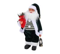 AMONIDA Christmas Doll, Green Plush Santa Figurine with Detachable Red Bag & Lantern, Ideal for Christmas Decor Home Fireplace Tree Decoration