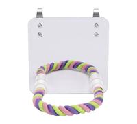AMONIDA Colorful Bird Mirror Perch with Cotton Rope Chew Toy Fun Cage Decoration for Parrots and Cockatiels Acrylic 1 Unit