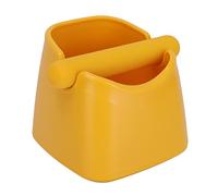 AMONIDA Compact Coffee Knock Box Durable Anti Slip Bin for Coffee Ground Disposal in Cafe Restaurant or Home 5.4in (Yellow)