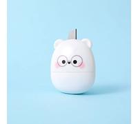 AMONIDA Confidential Roller Stamp, High Hardness Stainless Steel Bear Shape Stamp, Buckle Fixed Design with Identity Protection, Ideal for Office & Home Storage (Doodle Bear White)