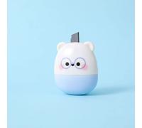 AMONIDA Confidential Roller Stamp, High Hardness Stainless Steel Bear Shape Stamp, Buckle Fixed Design with Identity Protection, Ideal for Office & Home Storage (Doodle Bear Blue)