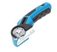 AMONIDA Cordless Fabric Scissors Powerful Electric Cutter for Textiles and Cardboard Projects Compact Design Blue Color
