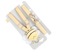 AMONIDA Corduroy Cute Bee Decoration Dog Harness Leash Set Adjustable Breathable Pet Vest for Dogs Cats (1.0CM)