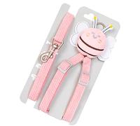 AMONIDA Corduroy Cute Bee Decoration Dog Harness Leash Set Adjustable Breathable Pet Vest for Dogs Cats (1.0CM)