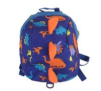 AMONIDA Cute Cartoon Dinosaur Baby Safety Backpack for Toddler Anti Lost Bag School Use Oxford Material (Dark Blue)