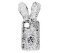 AMONIDA Cute Plush Phone Case with Bunny Ears for 11 Soft Gray Protective Case Perfect for Gifts and Daily Use