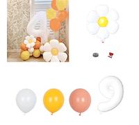 AMONIDA Daisy Balloon Set Elegant Reusable Party Decoration for Baby Shower Wedding Birthday with Aluminum Film 10" Balloons (#5)