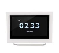 AMONIDA Desktop Speaker, 7 Inch Floating Lyrics Display Bluetooth Speaker, Digital Photo Frame with White Noise Machine & Clock, Ideal for Home & Office Desk (White)