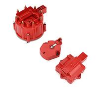 AMONIDA Distributor Cap Red Replacement for V8 Engines High Performance for Auto Parts Enthusiasts Metal+ for Oldsmobile, Chevy, Fit for