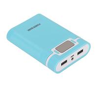 AMONIDA DIY Battery Power Bank Compact Charger with LCD Display for Travel and Emergency, ABS Material, 4 Battery Capacity (Blue)