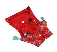 AMONIDA Dog Chinese Style Cheongsam Tang Suit for Small Medium Dogs and Cats, Elegant Design for Parties and Weddings, Soft Cotton Material, 1 Unit (S)