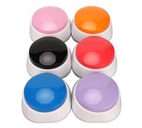 AMONIDA Dog Talking Buttons Set of 6 Quality Voice Recording Buzzer for Pet Training and Communication Durable ABS Orange Blue Red Pink Purple Black
