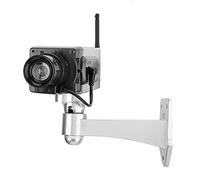 AMONIDA Dummy Camera with LED Flashing Light for Outdoor Indoor Security Monitoring, Durable ABS Silver Finish, 3 Units