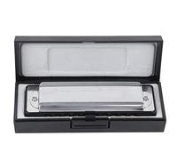 AMONIDA Eb Key Blues Harmonica for Professional and Beginners, Beautiful Sound Wind Instrument, ABS Resin Body, Black/White/Orange/Blue (Black)