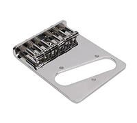 AMONIDA Electric Guitar Bridge Replacement for TL Guitar, 6 Saddle Design for Adjustable Pitch and Height, Metal Construction, Glossy Silver Finish