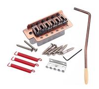 AMONIDA Electric Guitar Bridge Tremolo, Vintage Style Metal Zinc Alloy Hardware, Push in Whammy Bar with Zinc Alloy Design, Ideal for FD SQ ST Electric Guitar (Red Bronze)