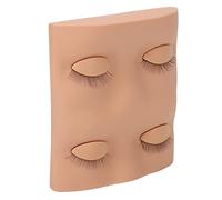 AMONIDA False Eyelashes Extension Practice Mannequin Head for Beginners with Removable Eyelids 3D Design Washable PVC Soft Silicone 11x10.5x3cm (Nude)