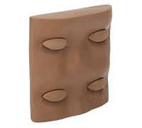 AMONIDA False Eyelashes Extension Practice Mannequin Head for Beginners with Removable Eyelids 3D Design Washable PVC Soft Silicone 11x10.5x3cm (Coffee Color)