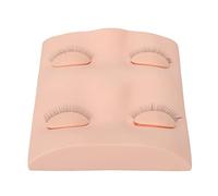 AMONIDA False Eyelashes Extension Practice Mannequin Head for Beginners with Removable Eyelids 3D Design Washable PVC Soft Silicone 11x10.5x3cm (Pink)