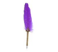AMONIDA Feather Pen Set Exquisite Pattern Smooth Writing Calligraphy Kit for Friends Family Teachers Zinc Alloy 5 X Nibs (Purple)
