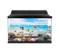 AMONIDA Fish Tank Decorative Sticker Colorful Landscape for Aquarium 91x50cm Non- PVC (91 * 50cm)