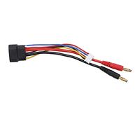 AMONIDA For to 4.0 Banana Plug Adapter Compact Durable Battery Charger Cable For RC Cars and Planes Rubber Black 18.6cm 1 Unit
