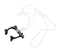 AMONIDA Freediving Nose Clip, Adjustable Neck Rope Nose Clip, 25 Degree Angle Design with Anti Lost Strap, Ideal for Swimming Diving Training Ear Pressure Balance (Black)
