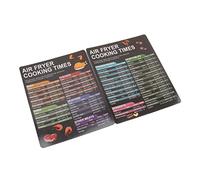 AMONIDA Fryer Magnetic Cheat Sheet Durable Cooking Times Chart for Kitchen Use 20x16cm 2 Pack