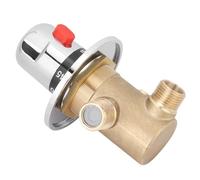 AMONIDA G1/2in 3 Way Brass Thermostatic Mixing Valve, Smooth Elegant Wear No Leakage, Lightweight Low Fluid Good Sealing with Imported Temperature Control Valve Core