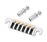AMONIDA Guitar Bridge Tailpiece Reversible Wrap Around for LP EPI Style Electric Guitars, Durable Brass and Iron Material, Easy Installation, 1 Unit (Silver)