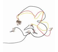 AMONIDA Guitar Wiring Harness Kit, Prewired 3 Way Switch 2V2T1J Kit, Volume Tone Control Harness for Electric Guitar Wire Accessories (White)
