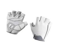 AMONIDA Half Finger Exercise Gloves Breathable Anti Slip Shock Absorption Liquid Silicone Polyester Fiber for Cycling, Yoga - 1 Pair (White)