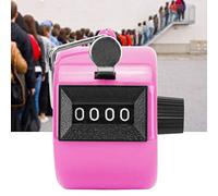 AMONIDA Hand Tally Counter with Hook Compact 4-Digit Resettable Tool for Accurate Counting Sports Green Color 46 X 32mm (Pink)