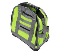 AMONIDA Heavy Duty Tool Bag for Electrician Work, Hard Bottom | Open Front Organizer, TPR Rubber Base, Tool Tote for Construction Repairs, Upright Design