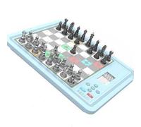 AMONIDA High Tech Computer Chess Set with Coaching and 18 Game Levels, Magnetic and Portable Board Game for Beginners and Experts (Blue)