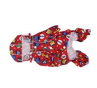 AMONIDA Hooded Dog Raincoat Reflective 4 Legs Pet Rain Slicker for Rainy and Snowy Days Made of Polyester (S)