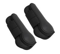 AMONIDA Horse Tendon Boots Comfortable Multifunctional Protective Open Front Boots for Jumping Trail Riding 2 Units Solid Black (Small Size)
