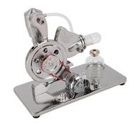 AMONIDA Hot Air Stirling Engine Model Colorful LED Electricity Power Generator Toy for Students and Hobbyists Aluminum Alloy (Silver)