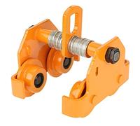 AMONIDA I Beam Trolley, 1ton Pull Capacity Adjustable Stainless Steel Yellow Hoist Trolley with Sealed Bearings & Preset Lubricants Beam Clamp for Warehouses & Garages