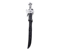 AMONIDA Impact Sensing Light Up Sword Toy with Metallic Clash Sound Effects and Long Battery Life, for Cosplay Party, Plastic (Silver)