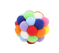 AMONIDA Interactive Colorful Cat Ball Toys with Bells Soft for Cats Kitten Pet, Plush Material for Sight Hearing Touch Smell, 7cm Diameter