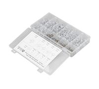 AMONIDA Irrigation Hose Clamp Assortment Kit 250PCS Heavy Duty Zinc Spring Clips for Watering Equipment Accessories Blue White