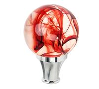 AMONIDA JDM Style Gear Shift Knob Round Ball Shifter Head for Manual Automatic Vehicles 3 Adapters Comfortable Easy Install Durable Material (Red)
