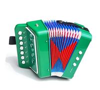 AMONIDA Kids Accordion Musical Instrument 7 Keys 2 Bass Children Accordion Toy with Bright Color Plastic Material for Music Practice Stage Performance (Green)