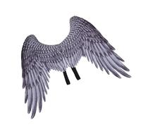 AMONIDA Large Halloween Party Cosplay Wing Prop, Soft Comfortable Non-Woven Fabric Accessory for Boy Girl Halloween Party, Suitable for Children 3+ Years, White Background and Light Blue Wings Print