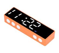 AMONIDA LED Digital Timer Multifunctional Electronic Clock for Fitness Room and Office Compact Design (Orange frame + green and white display)