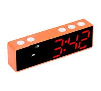 AMONIDA LED Digital Timer Multifunctional Electronic Clock for Fitness Room and Office Compact Design (Orange frame + blue and red display)