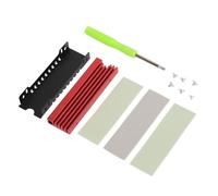 AMONIDA M.2 NVME 2280 SSD Heatsink Durable Dual Side Cooling Design for Slim and PC Alloy Material 1 Set (Red)